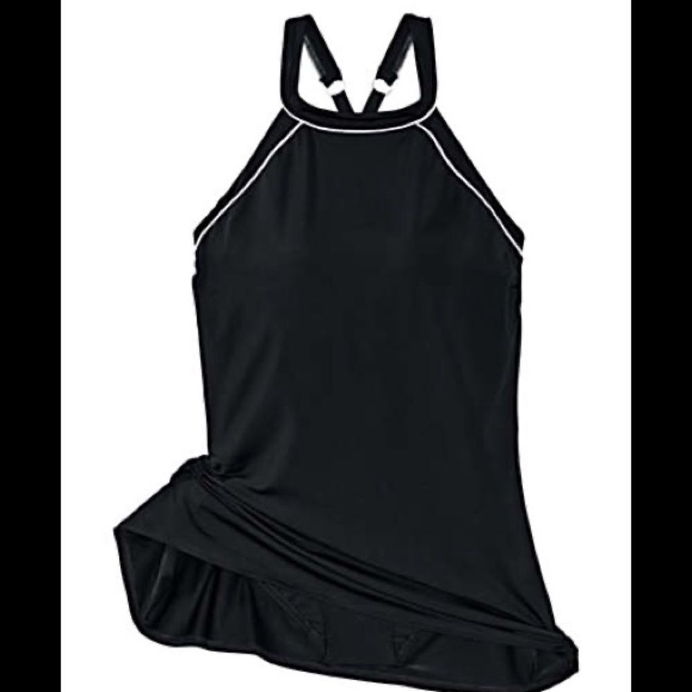 Land’s End Plus and Standard size high neck swimsuit dress one piece Black Var - Picture 7 of 9
